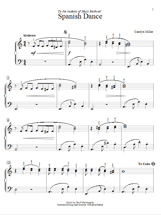 Carolyn Miller Spanish Dance Sheet Music Notes & Chords for Educational Piano - Download or Print PDF