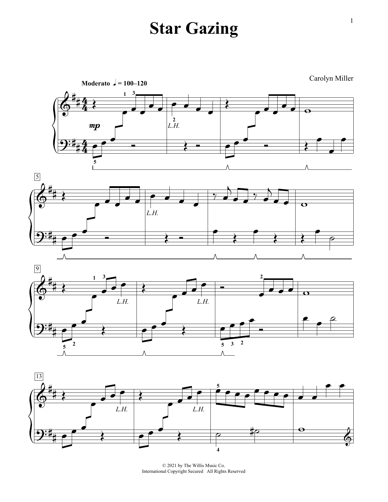 Carolyn Miller Star Gazing Sheet Music Notes & Chords for Educational Piano - Download or Print PDF