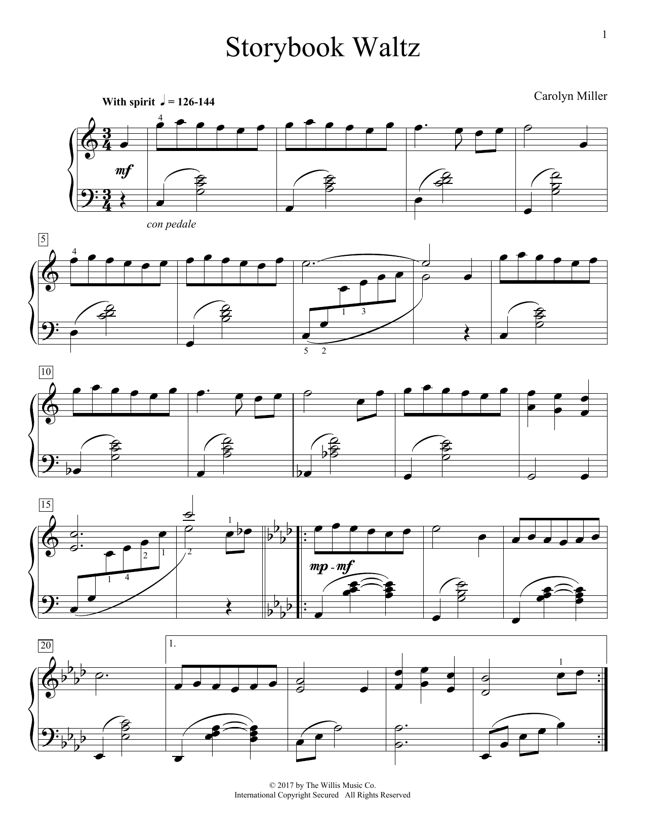 Carolyn Miller Storybook Waltz Sheet Music Notes & Chords for Educational Piano - Download or Print PDF