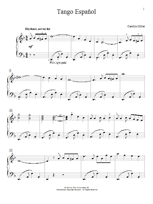 Carolyn Miller Tango Espanol Sheet Music Notes & Chords for Educational Piano - Download or Print PDF Carolyn Miller Tango Espanol Sheet Music Notes & Chords for Educational Piano - Download or Print PDF