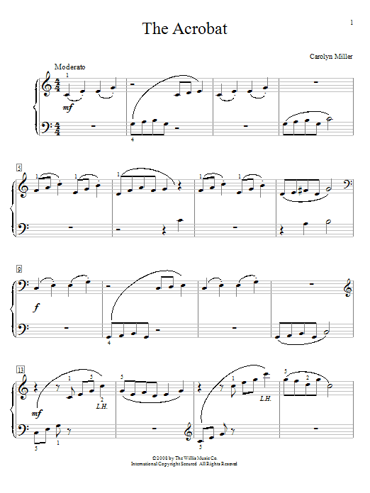 Carolyn Miller The Acrobat Sheet Music Notes & Chords for Educational Piano - Download or Print PDF