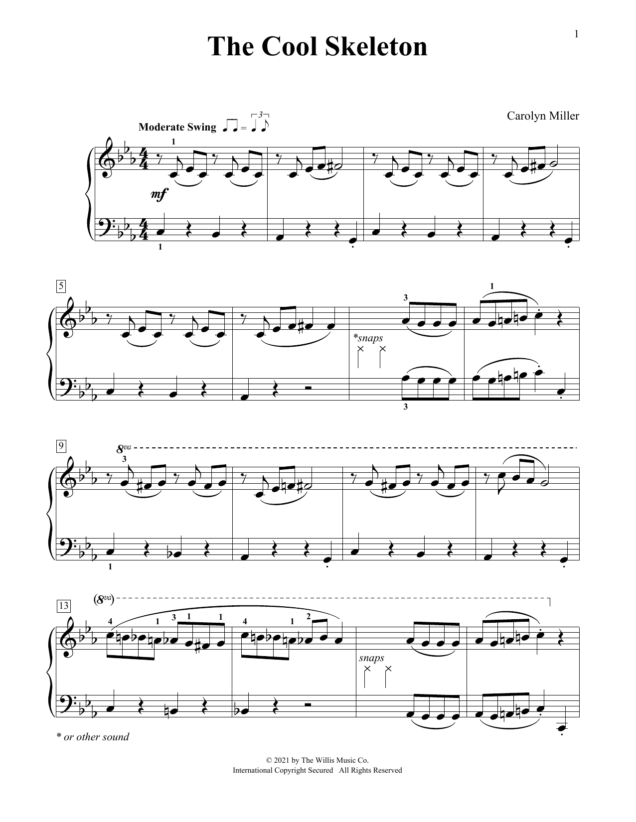 Carolyn Miller The Cool Skeleton Sheet Music Notes & Chords for Educational Piano - Download or Print PDF