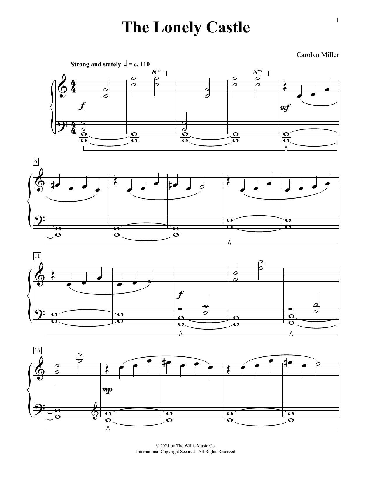 Carolyn Miller The Lonely Castle Sheet Music Notes & Chords for Educational Piano - Download or Print PDF