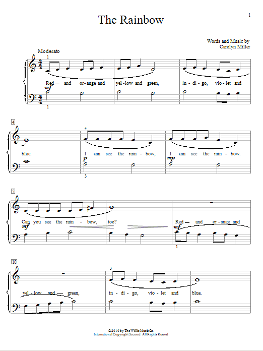 Carolyn Miller The Rainbow Sheet Music Notes & Chords for Educational Piano - Download or Print PDF