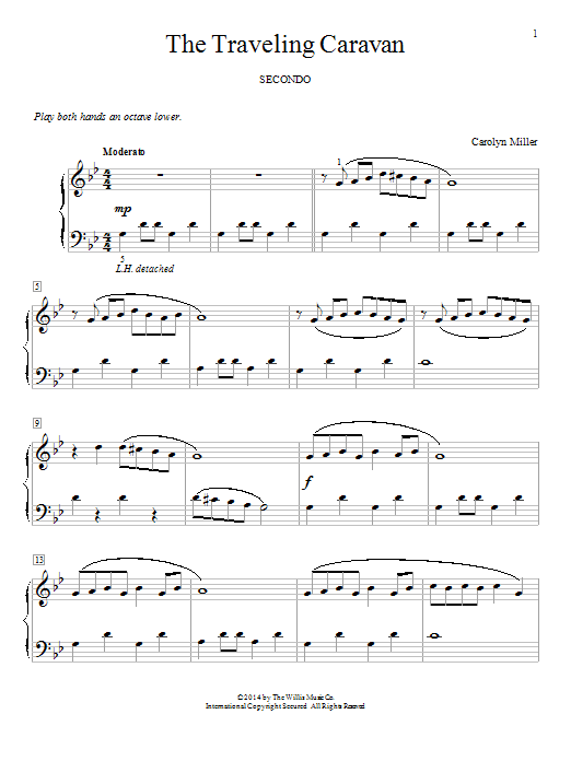 Carolyn Miller The Traveling Caravan Sheet Music Notes & Chords for Piano Duet - Download or Print PDF