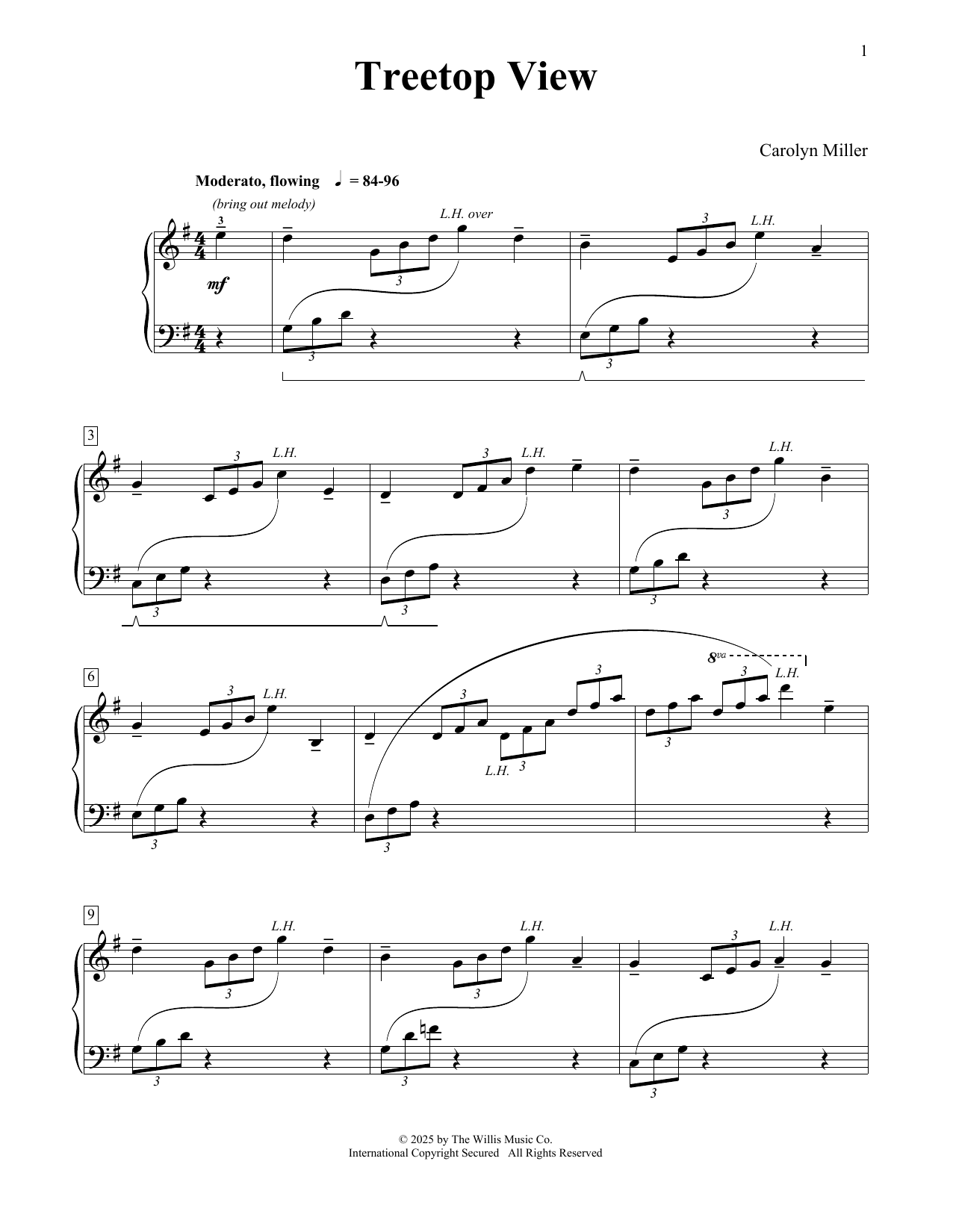 Carolyn Miller Treetop View Sheet Music Notes & Chords for Educational Piano - Download or Print PDF