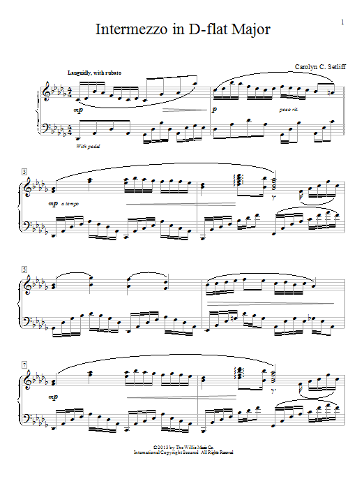 Intermezzo In D-Flat Major sheet music