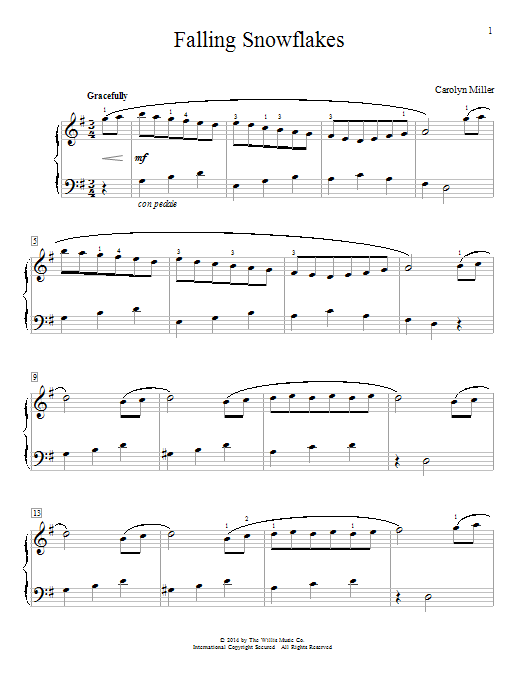 Carolyn Miller "Falling Snowflakes" Sheet Music | Download PDF Score 152805