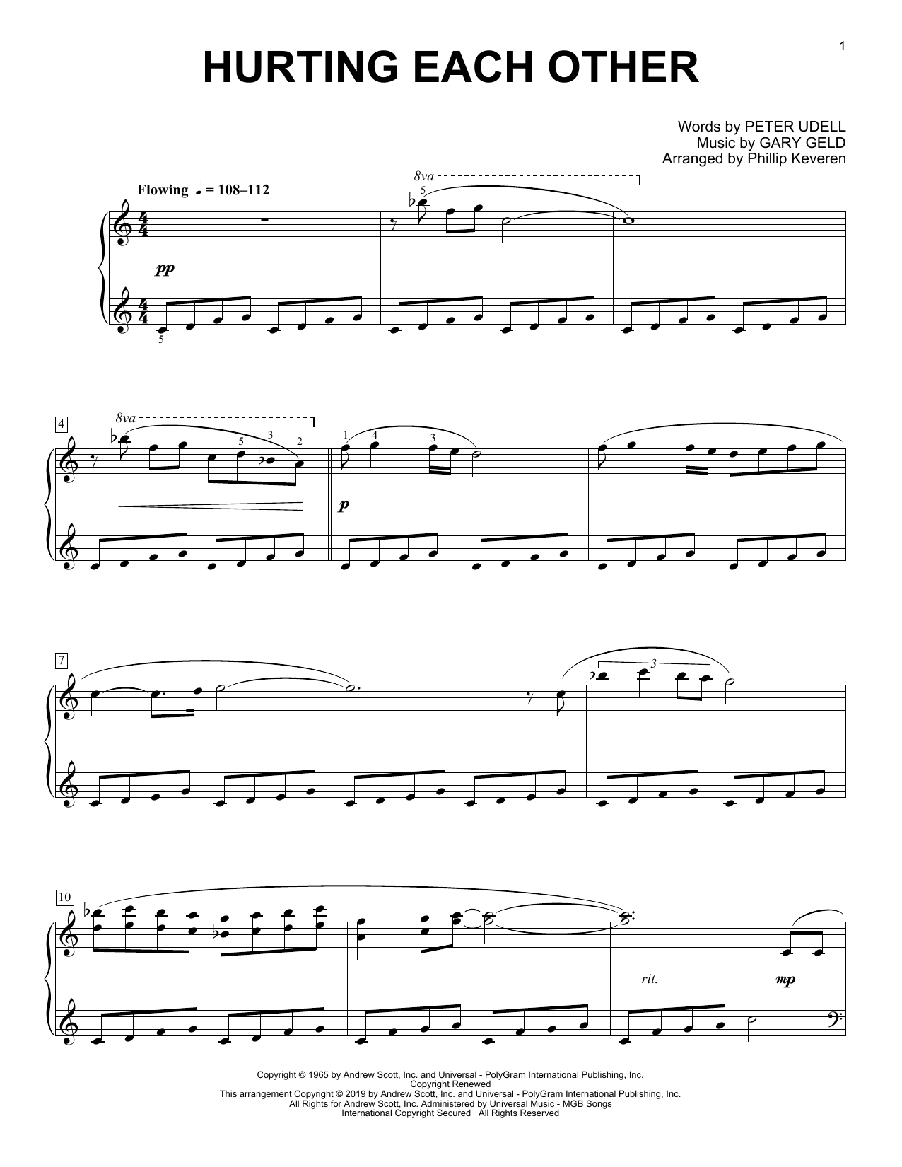 Carpenters Hurting Each Other (arr. Phillip Keveren) Sheet Music Notes & Chords for Piano Solo - Download or Print PDF