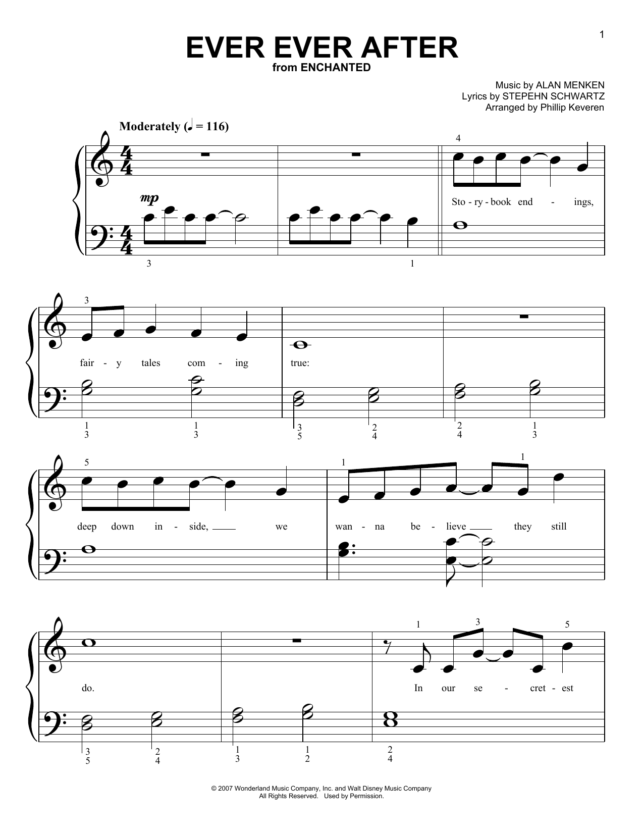 Carrie Underwood Ever Ever After (arr. Phillip Keveren) Sheet Music Notes & Chords for Piano (Big Notes) - Download or Print PDF