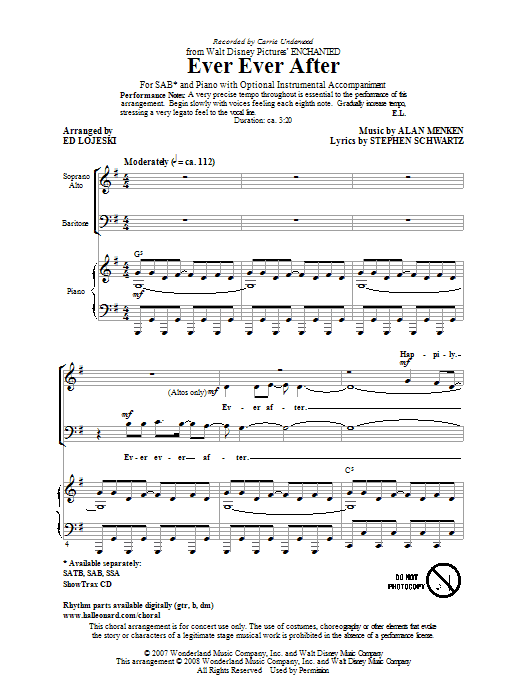 Carrie Underwood Ever Ever After (arr. Ed Lojeski) Sheet Music Notes & Chords for SATB - Download or Print PDF