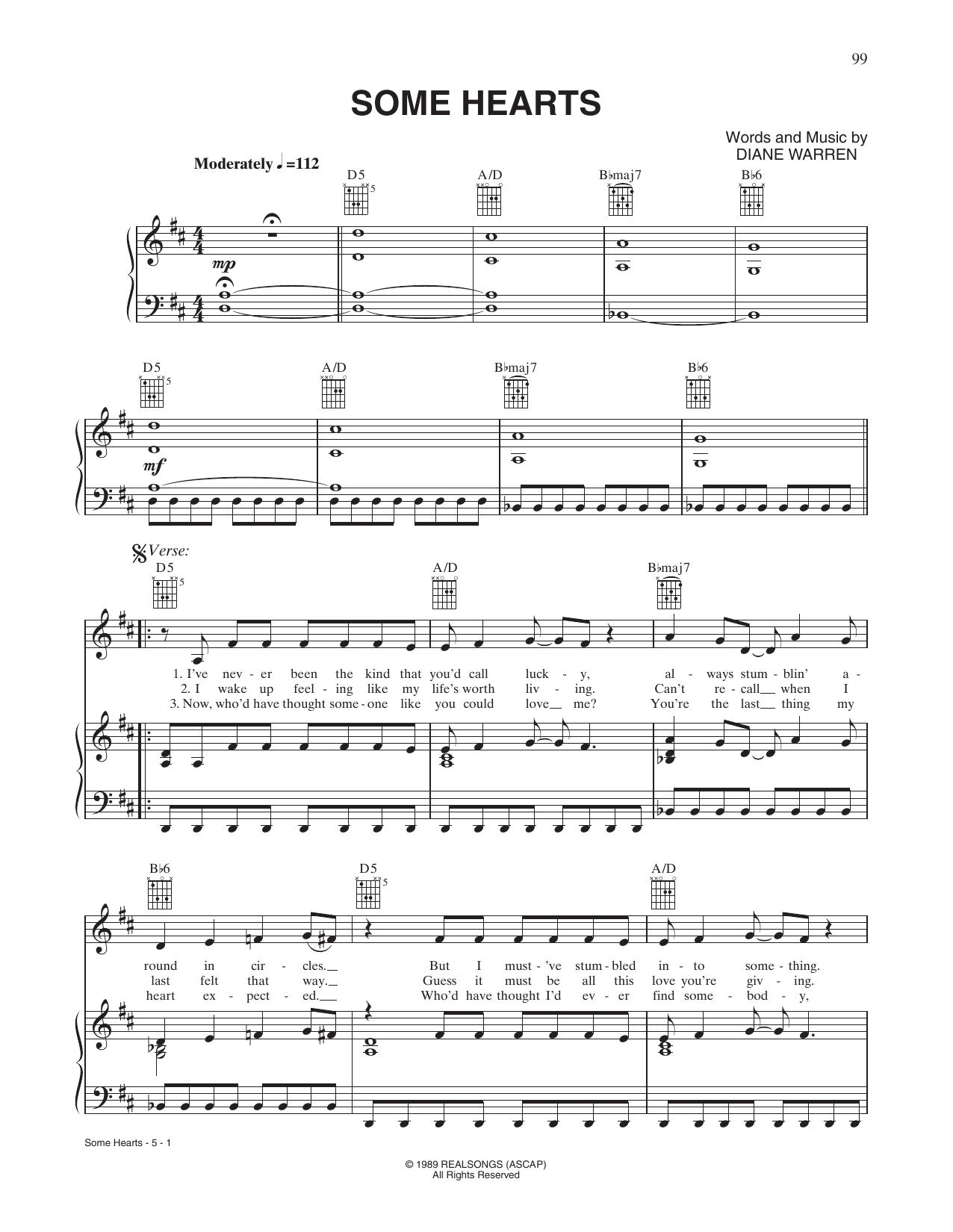 Carrie Underwood Some Hearts Sheet Music Notes & Chords for Piano, Vocal & Guitar Chords (Right-Hand Melody) - Download or Print PDF