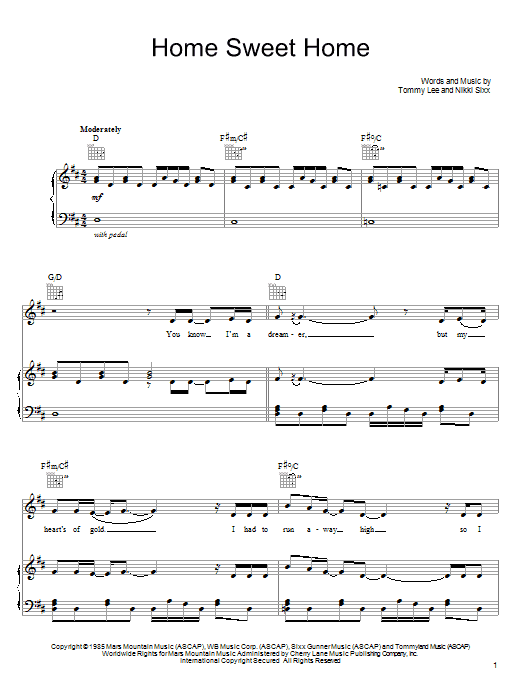 Preview Carrie Underwood Home Sweet Home Rock sheet music, notes and chords for Piano, Vocal & Guitar (Right-Hand Melody), SKU: 70509 Home Sweet Home sheet music