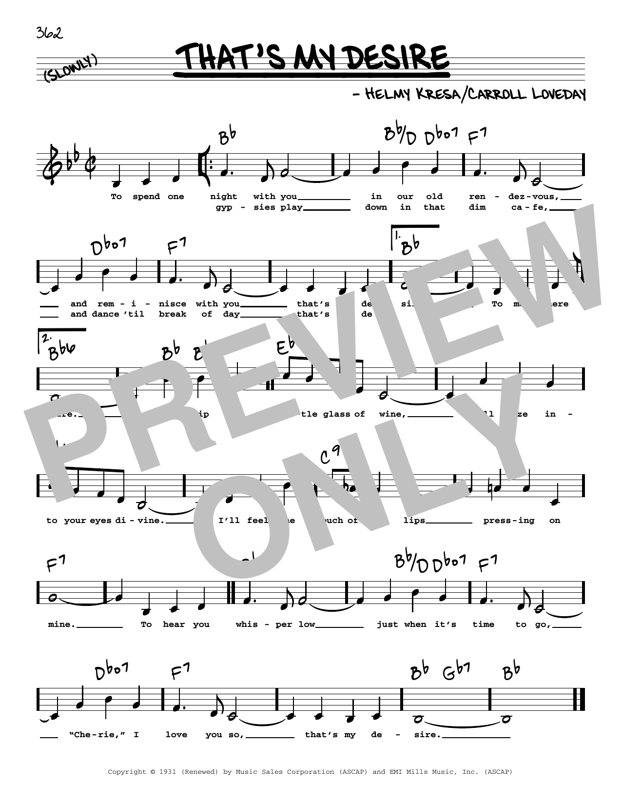 Carroll Loveday That's My Desire (Low Voice) Sheet Music Notes & Chords for Real Book – Melody, Lyrics & Chords - Download or Print PDF