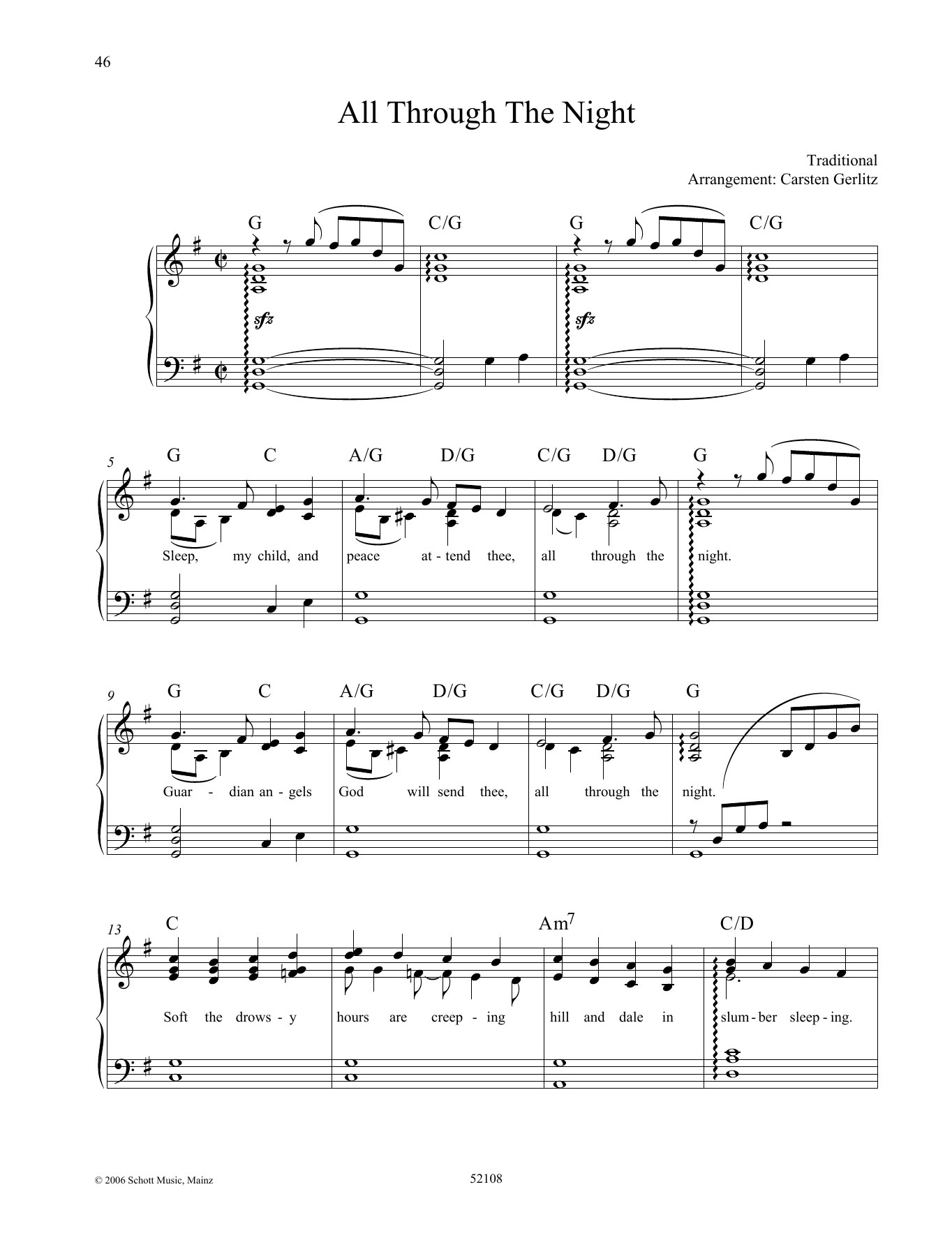 Carsten Gerlitz All Through the Night Sheet Music Notes & Chords for Piano Solo - Download or Print PDF