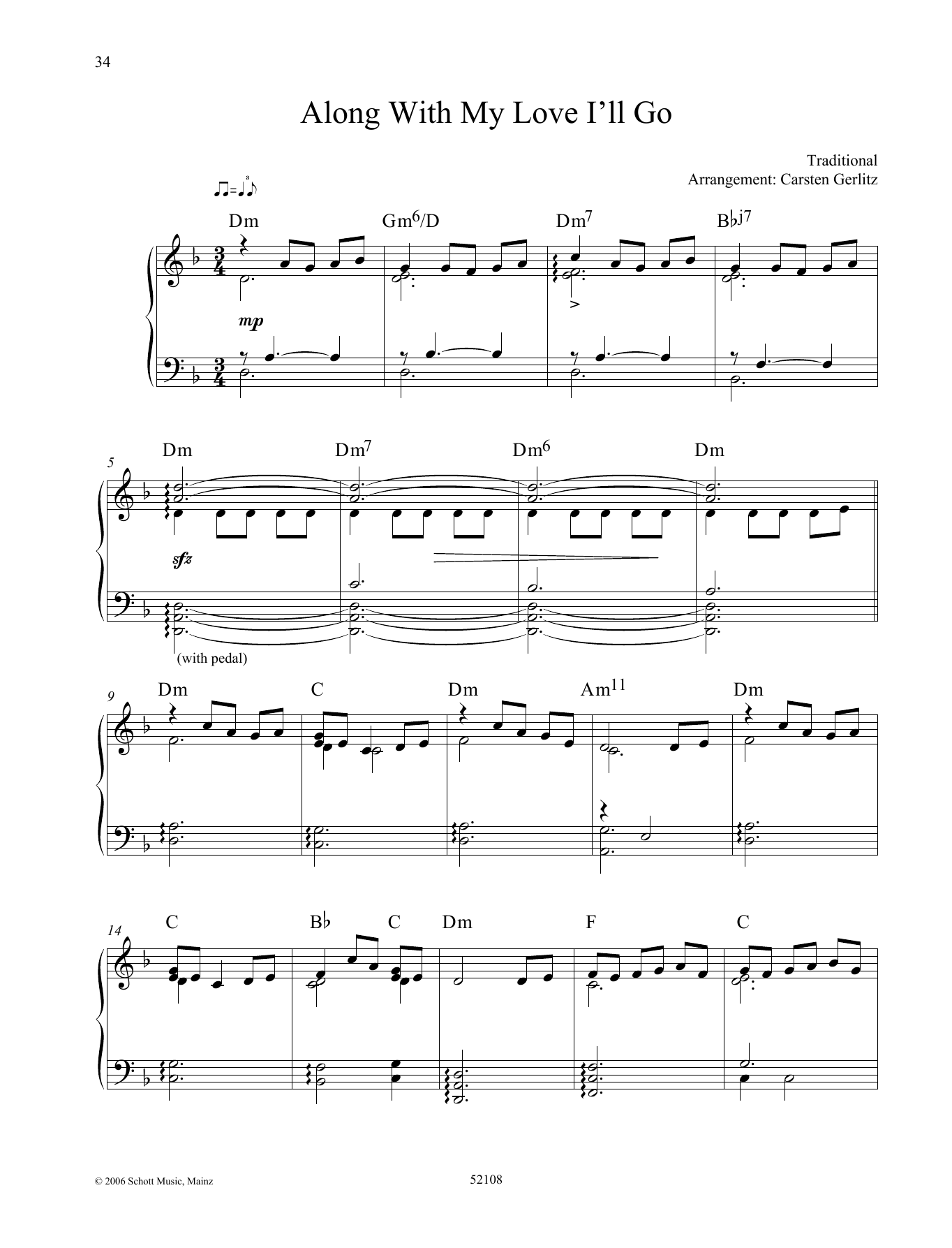Carsten Gerlitz Along With My Love I'll Go Sheet Music Notes & Chords for Piano Solo - Download or Print PDF