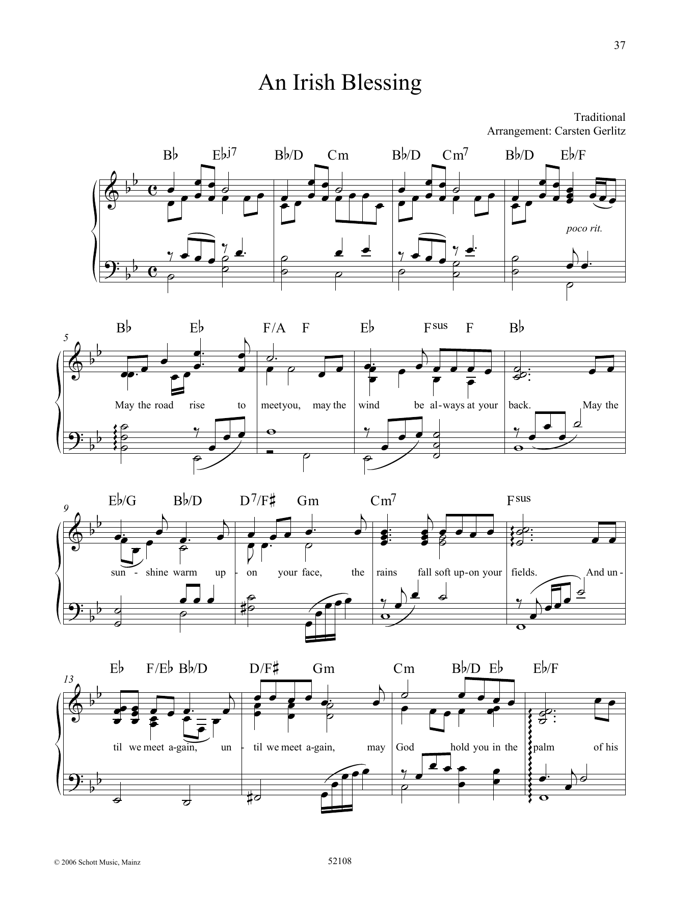 Carsten Gerlitz An Irish Blessing Sheet Music Notes & Chords for Piano Solo - Download or Print PDF