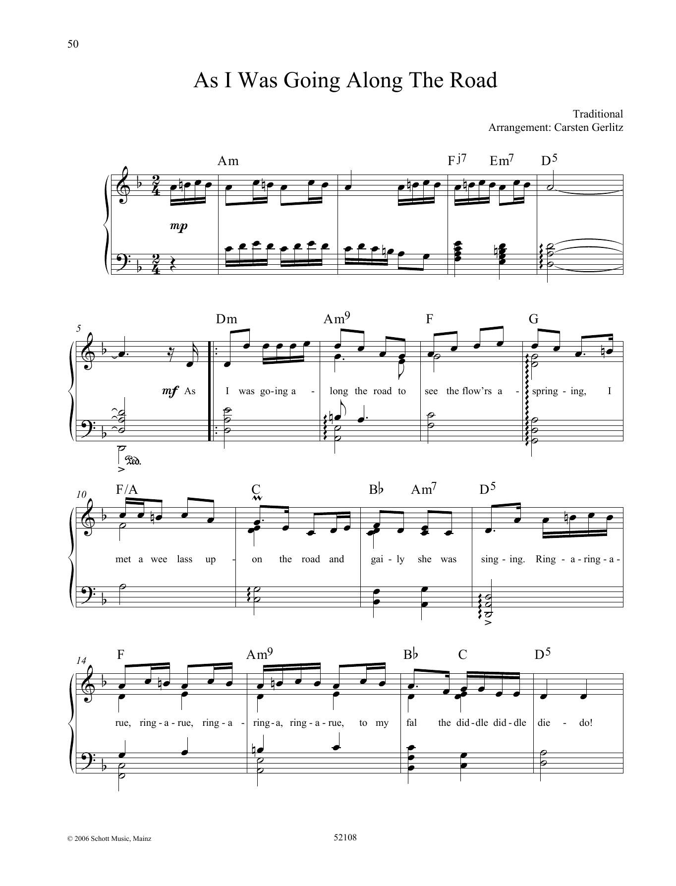 Carsten Gerlitz As I Was Going Along The Road Sheet Music Notes & Chords for Piano Solo - Download or Print PDF