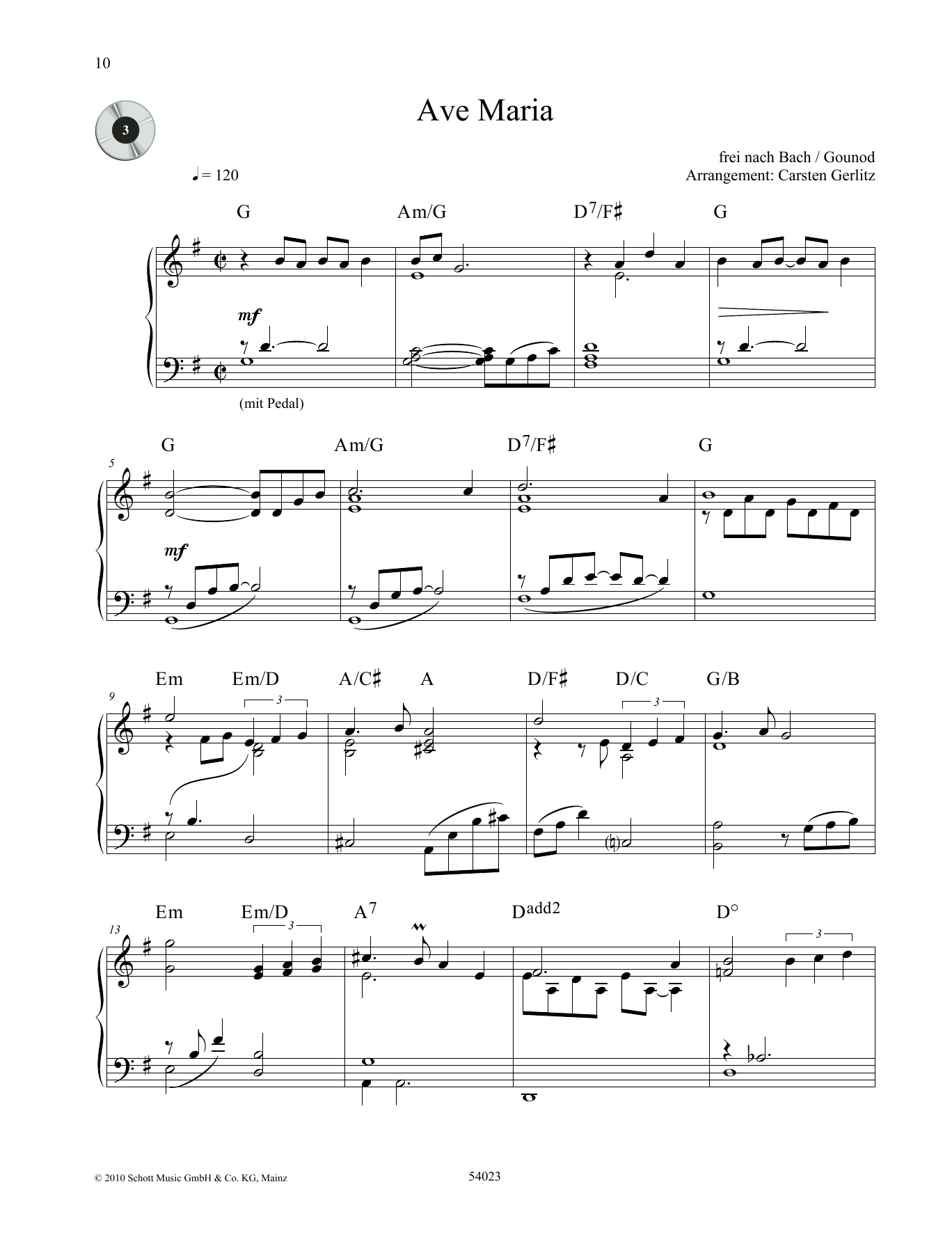 Carsten Gerlitz Ave Maria Sheet Music Notes & Chords for Piano Solo - Download or Print PDF