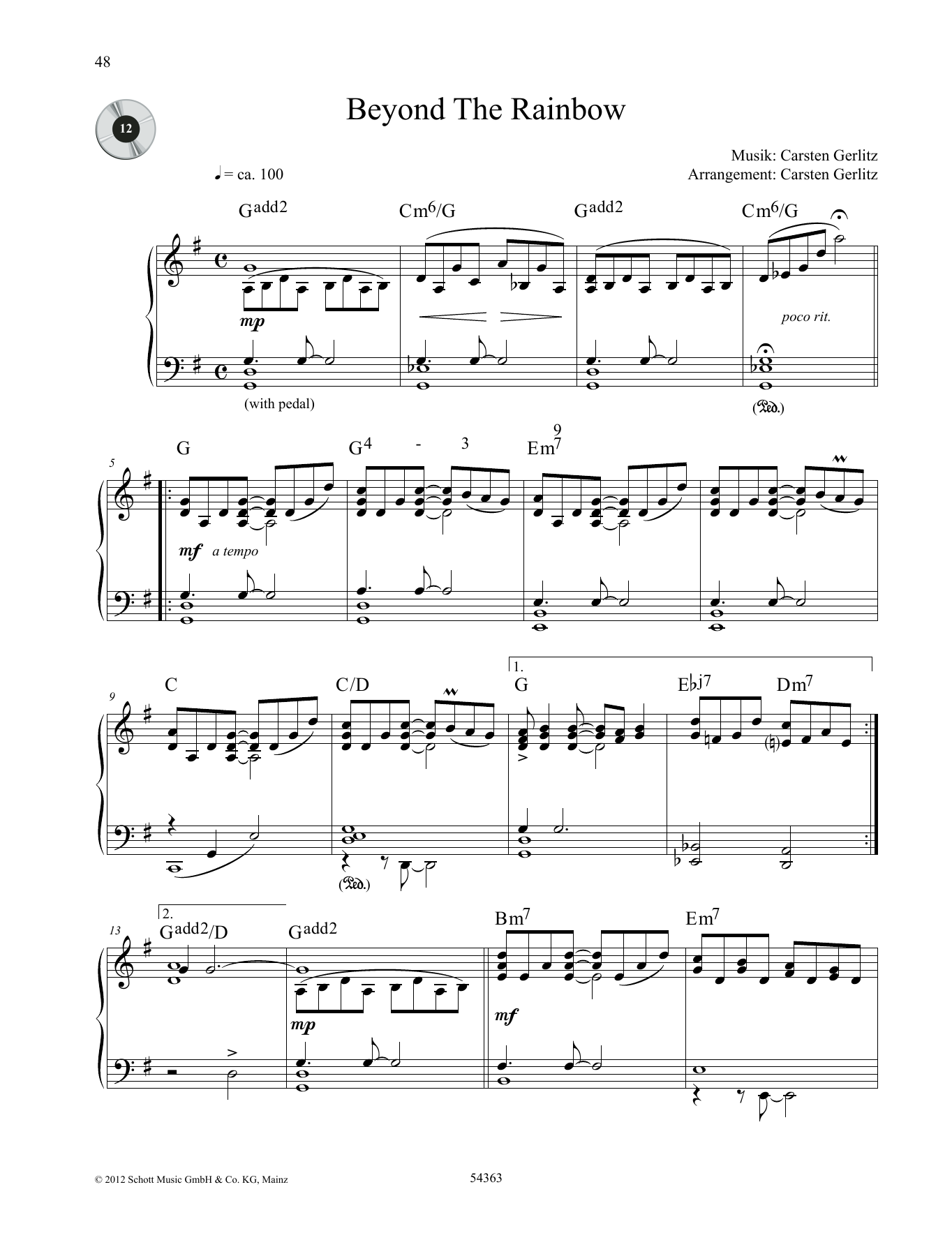 Carsten Gerlitz Beyond the Rainbow Sheet Music Notes & Chords for Piano Solo - Download or Print PDF