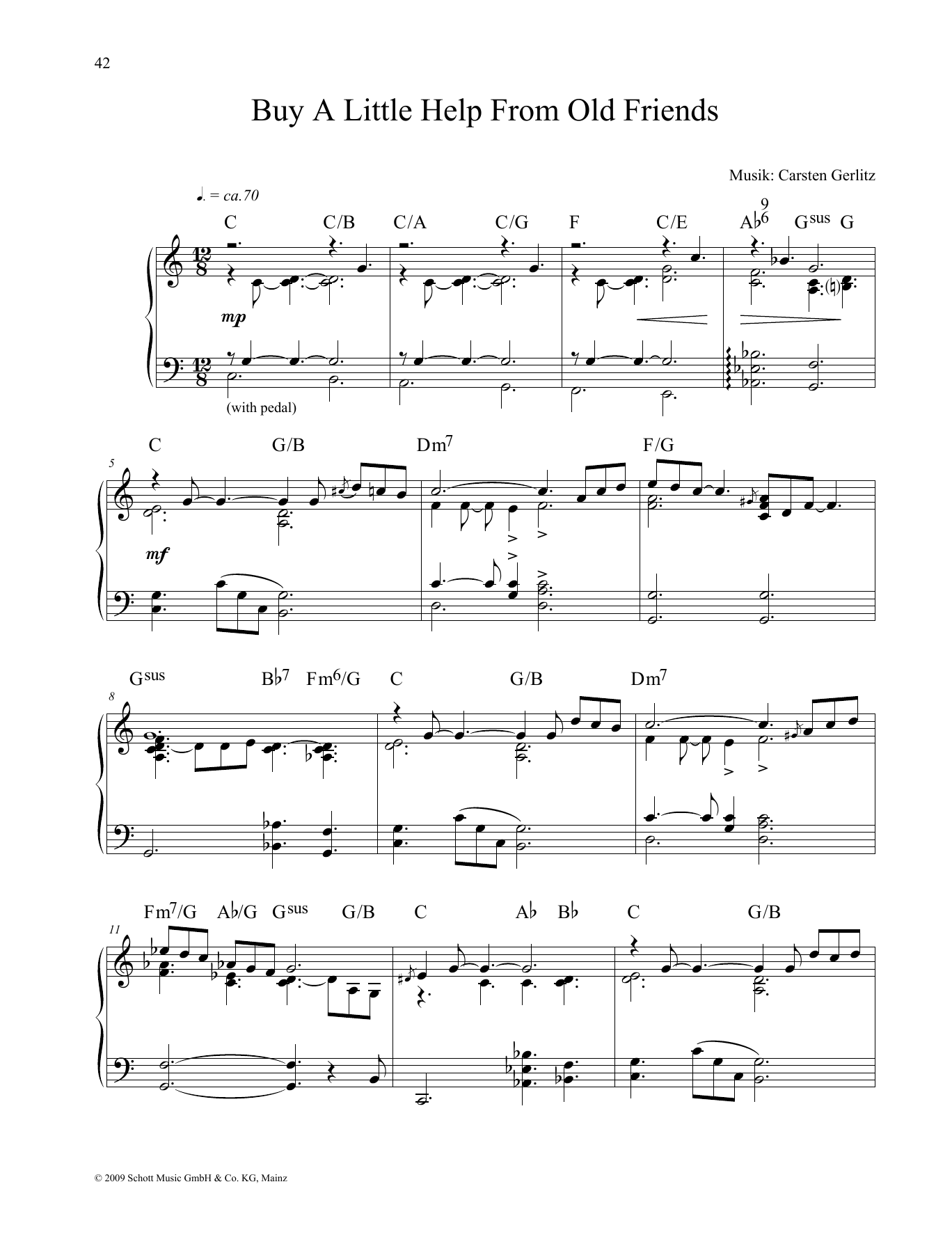 Carsten Gerlitz Buy a Little Help From Old Friends Sheet Music Notes & Chords for Piano Solo - Download or Print PDF