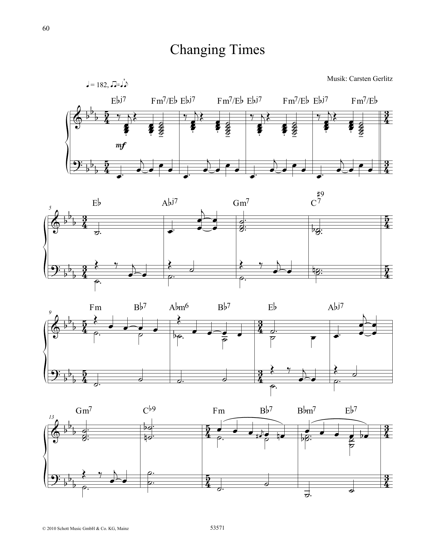 Carsten Gerlitz Changing Times Sheet Music Notes & Chords for Piano Solo - Download or Print PDF