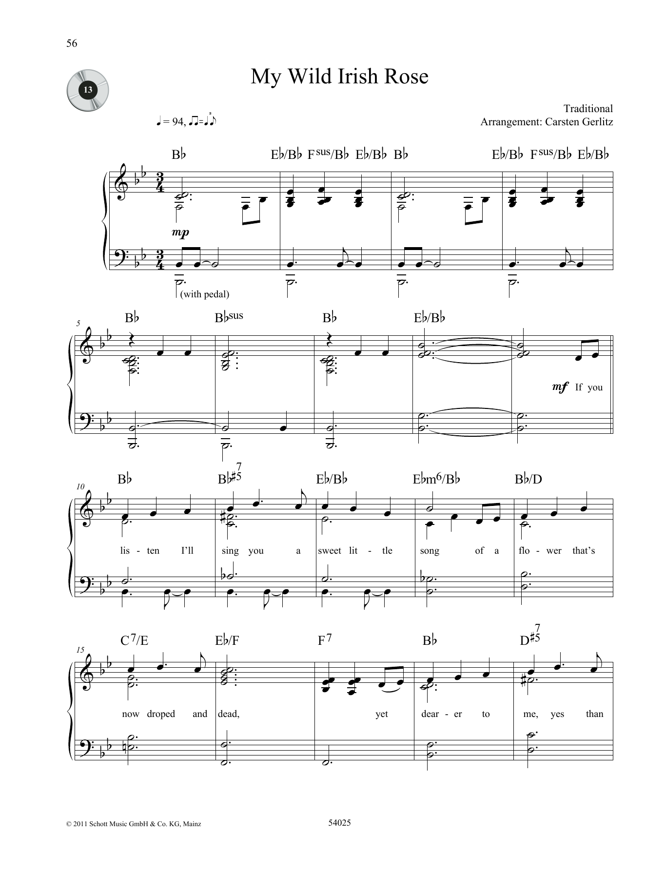 Carsten Gerlitz My Wild Irish Rose Sheet Music Notes & Chords for Piano Solo - Download or Print PDF