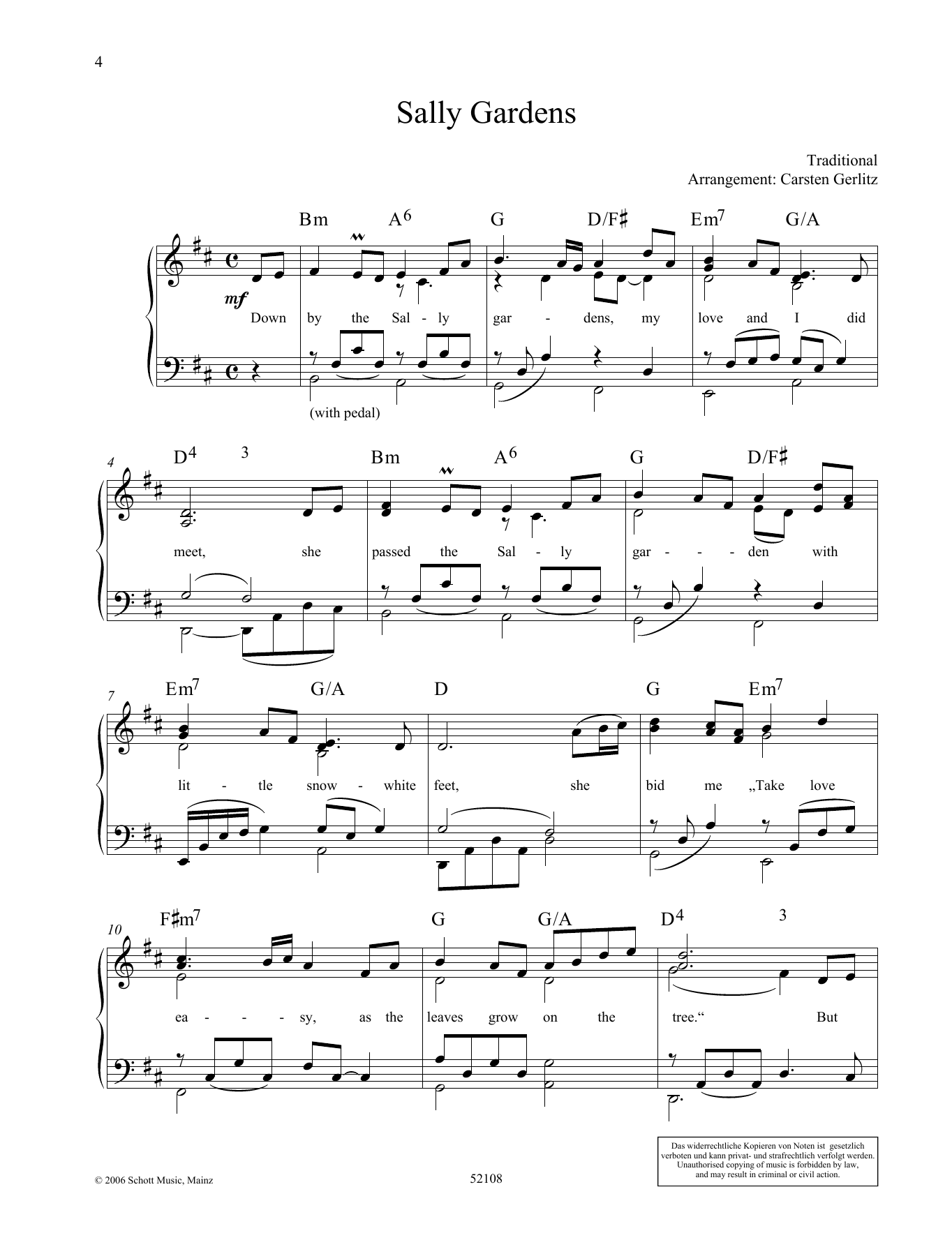 Carsten Gerlitz Sally Gardens Sheet Music Notes & Chords for Piano Solo - Download or Print PDF