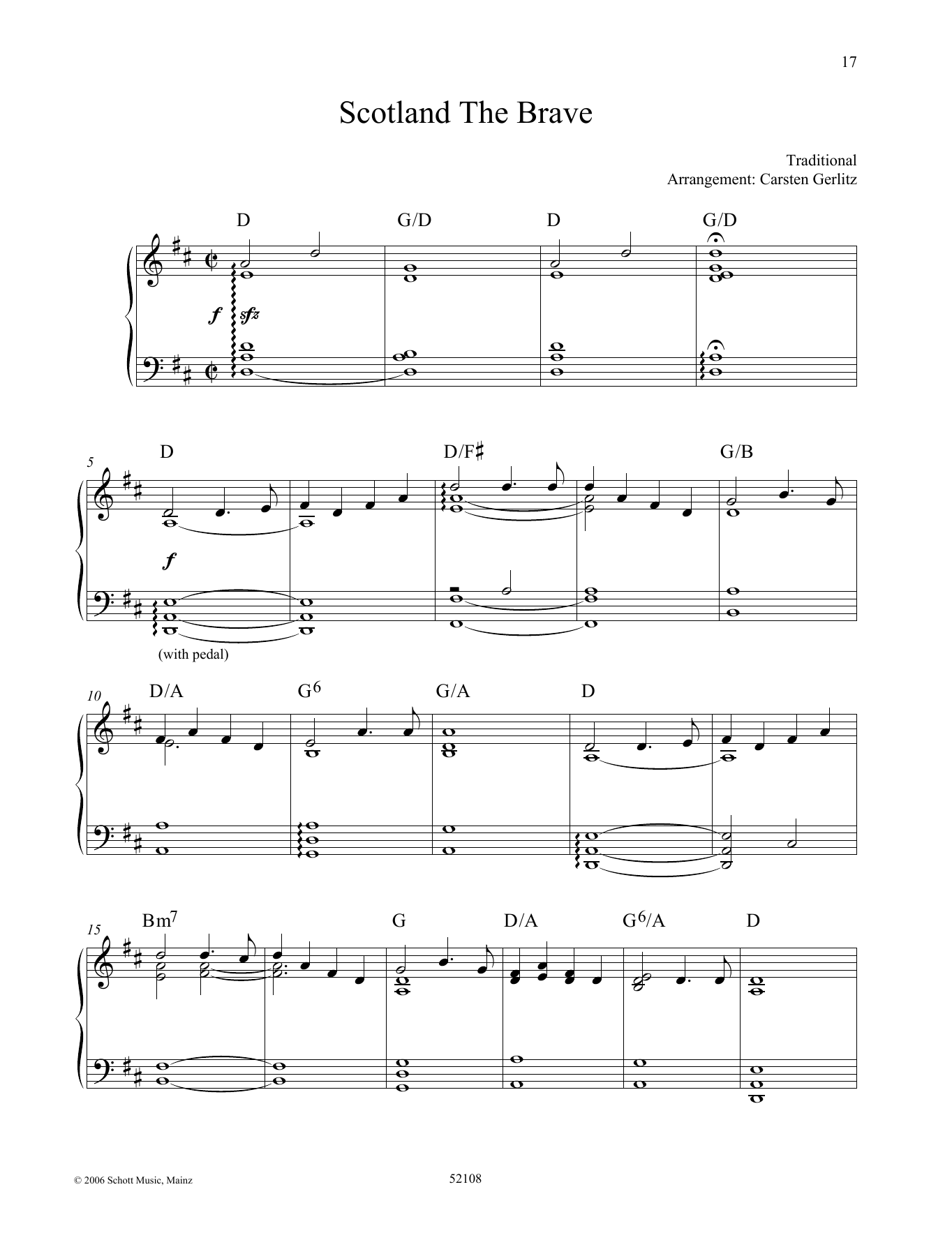 Carsten Gerlitz Scotland The Brave Sheet Music Notes & Chords for Piano Solo - Download or Print PDF