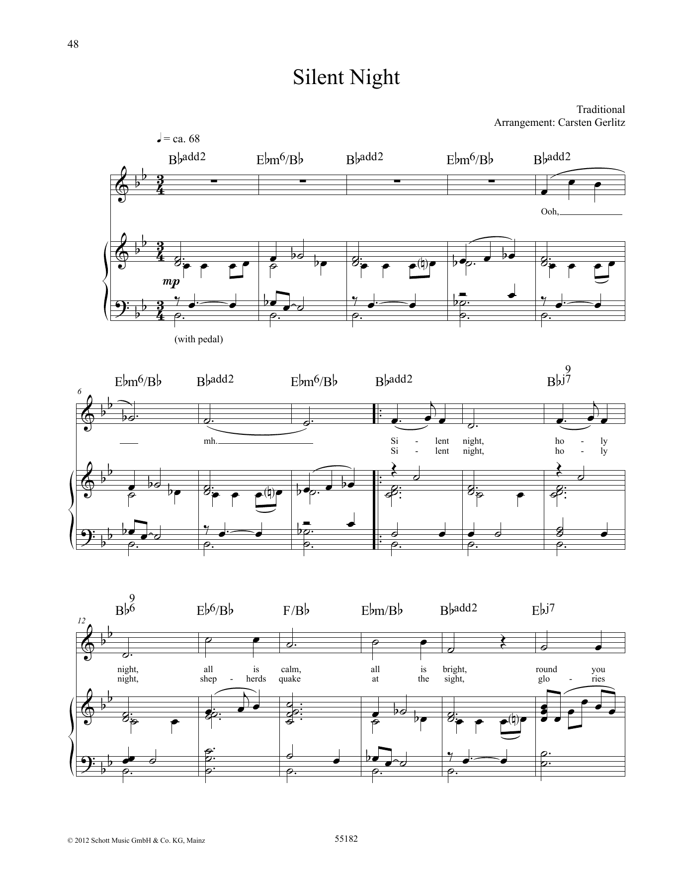Carsten Gerlitz Silent Night Sheet Music Notes & Chords for Piano & Vocal - Download or Print PDF