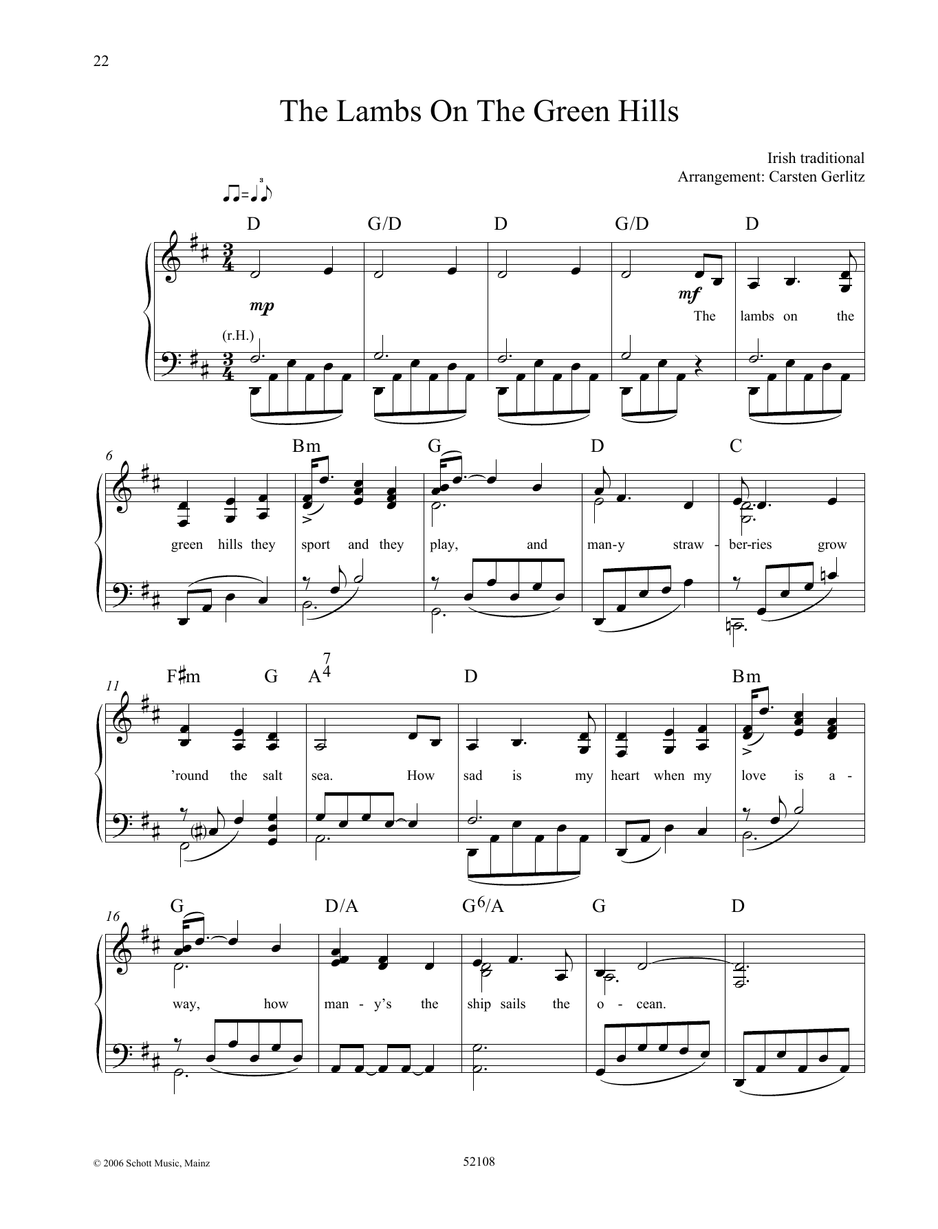 Carsten Gerlitz The Lambs On the Green Hills Sheet Music Notes & Chords for Piano Solo - Download or Print PDF
