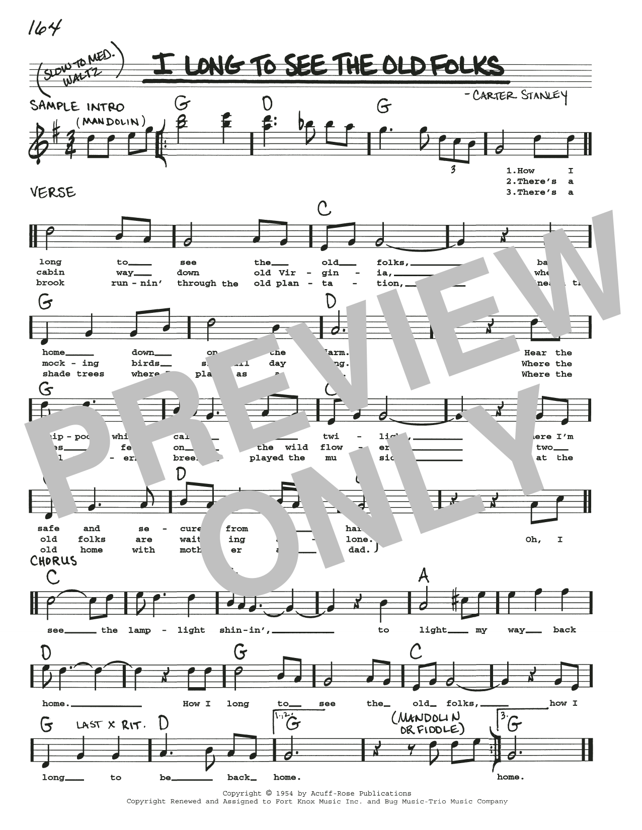 Carter Stanley I Long To See The Old Folks Sheet Music Notes & Chords for Real Book – Melody, Lyrics & Chords - Download or Print PDF