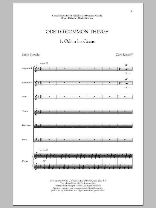 Cary Ratcliff Ode To Common Things Sheet Music Notes & Chords for SATB - Download or Print PDF
