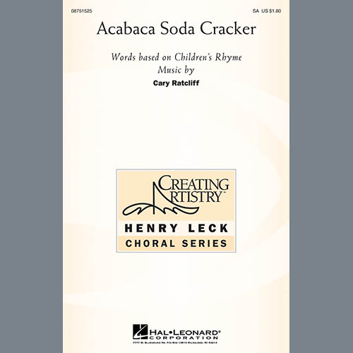 Cary Ratcliff, Acabaca Soda Cracker, 2-Part Choir