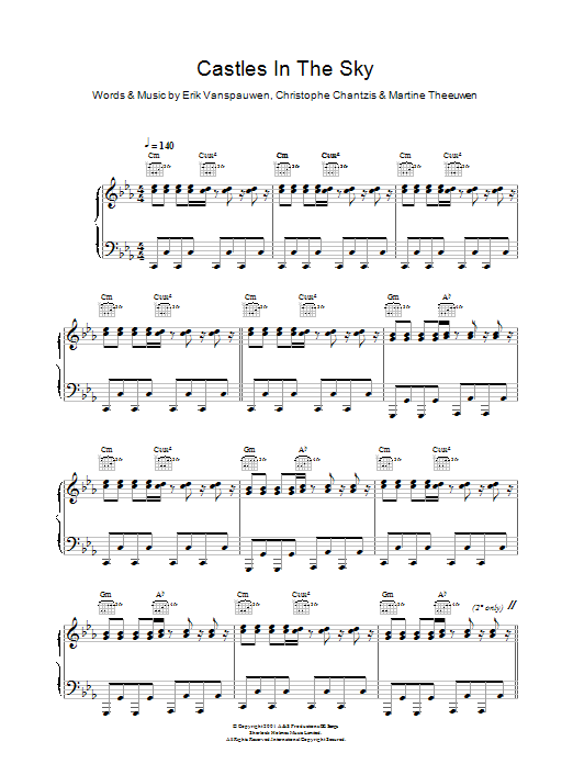 Cascada Castles In The Sky Sheet Music Notes & Chords for Piano & Vocal - Download or Print PDF