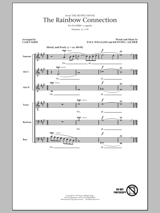 Casey Kidd The Rainbow Connection Sheet Music Notes & Chords for SATB - Download or Print PDF