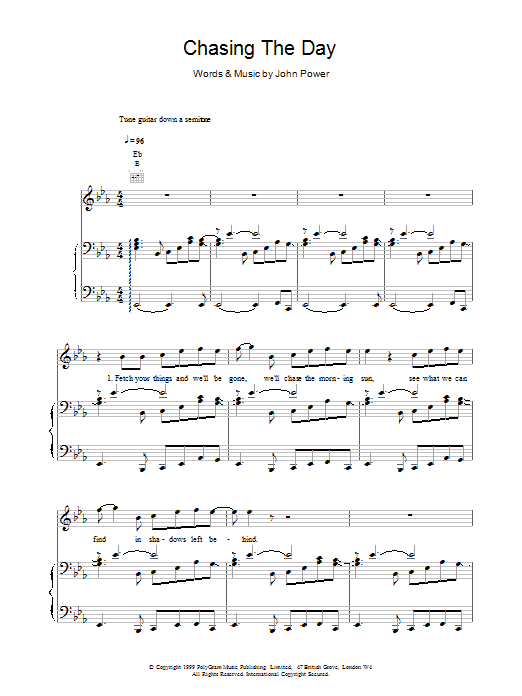 Cast Chasing The Day Sheet Music Notes & Chords for Piano, Vocal & Guitar - Download or Print PDF