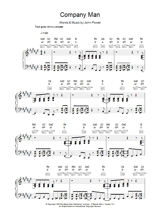 Cast Company Man Sheet Music Notes & Chords for Piano, Vocal & Guitar (Right-Hand Melody) - Download or Print PDF