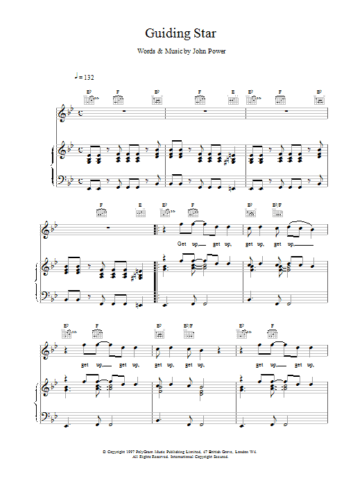 Preview Cast Guiding Star Pop sheet music, notes and chords for Piano, Vocal & Guitar (Right-Hand Melody), SKU: 17870 Guiding Star sheet music