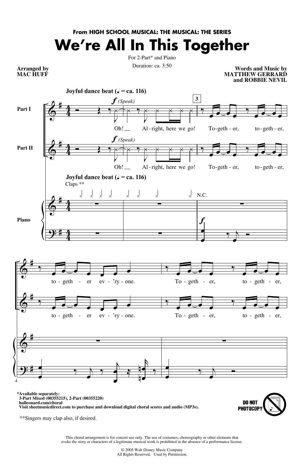 Cast of High School Musical: The Musical: The Series We're All In This Together (from High School Musical: The Musical: The Series) (arr. Mac Huff) Sheet Music Notes & Chords for 3-Part Mixed Choir - Download or Print PDF