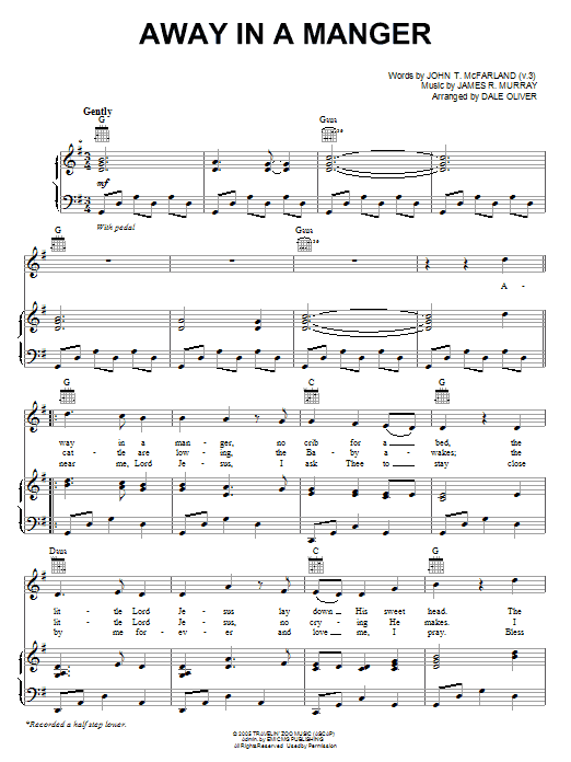 Casting Crowns Away In A Manger Sheet Music Notes & Chords for Piano, Vocal & Guitar (Right-Hand Melody) - Download or Print PDF