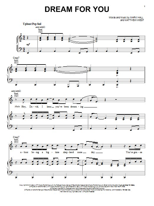 Casting Crowns Dream For You Sheet Music Notes & Chords for Piano, Vocal & Guitar (Right-Hand Melody) - Download or Print PDF