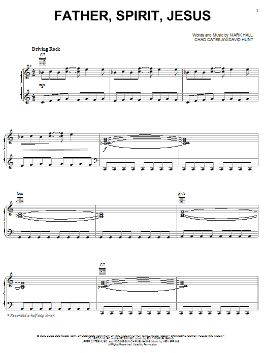 Casting Crowns Father Spirit Jesus Sheet Music Notes & Chords for Piano, Vocal & Guitar (Right-Hand Melody) - Download or Print PDF Casting Crowns Father Spirit Jesus Sheet Music Notes & Chords for Piano, Vocal & Guitar (Right-Hand Melody) - Download or Print PDF