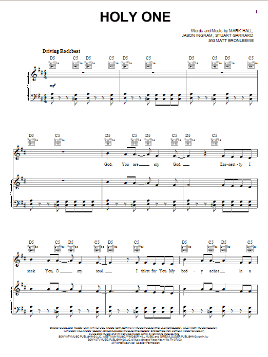 Casting Crowns Holy One Sheet Music Notes & Chords for Easy Piano - Download or Print PDF