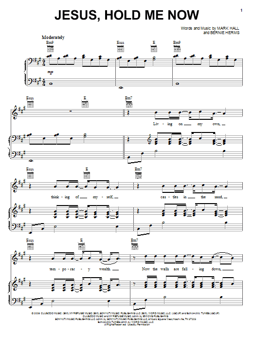 Casting Crowns Jesus, Hold Me Now Sheet Music Notes & Chords for Easy Piano - Download or Print PDF