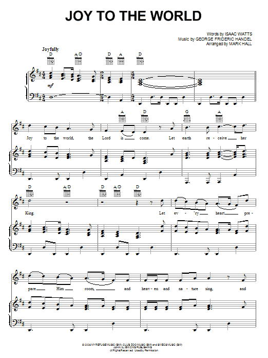 Casting Crowns Joy To The World Sheet Music Notes & Chords for Piano, Vocal & Guitar (Right-Hand Melody) - Download or Print PDF