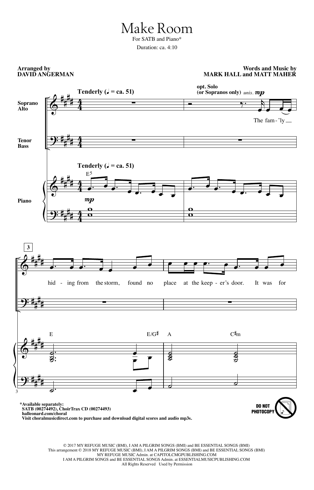 Casting Crowns Make Room (arr. David Angerman) Sheet Music Notes & Chords for SATB Choir - Download or Print PDF