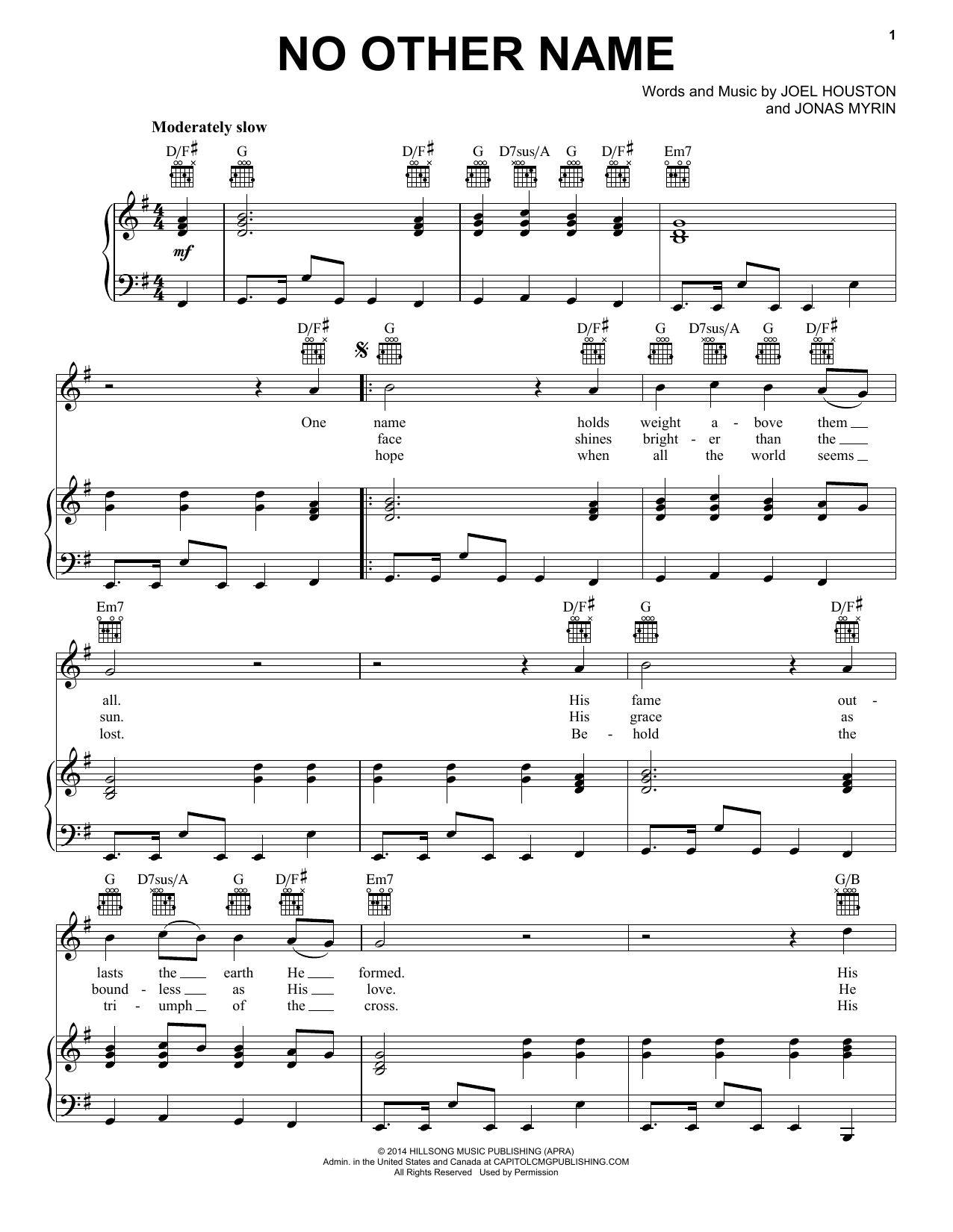 Casting Crowns No Other Name Sheet Music Notes & Chords for Piano, Vocal & Guitar (Right-Hand Melody) - Download or Print PDF