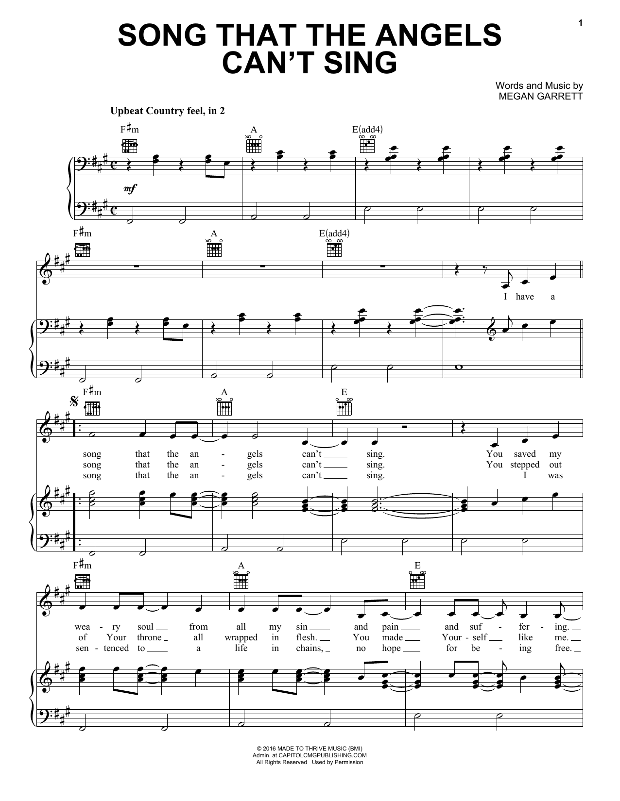 Casting Crowns Song That The Angels Can't Sing Sheet Music Notes & Chords for Piano, Vocal & Guitar (Right-Hand Melody) - Download or Print PDF