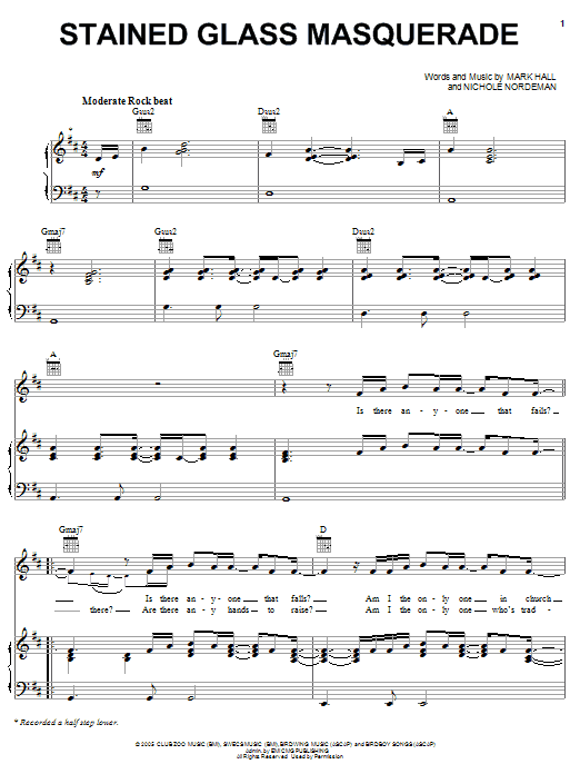 Casting Crowns Stained Glass Masquerade Sheet Music Notes & Chords for Easy Piano - Download or Print PDF